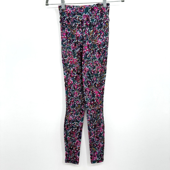 Lululemon Base Pace High-Rise Fleece Tight 28" Sz 2 Floral Electric Multi W5DYRS - Picture 3 of 13